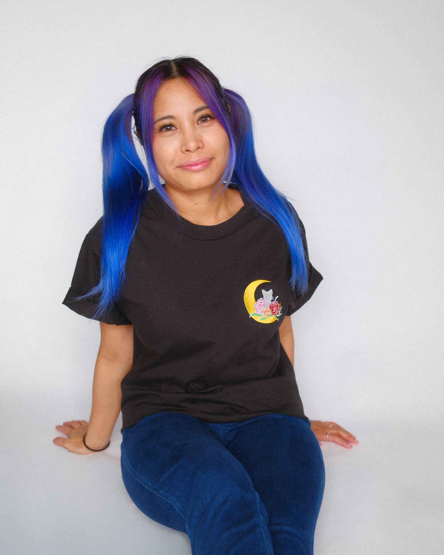 *Coming Soon* Magical Girls Cat Floral Crescent T-Shirt