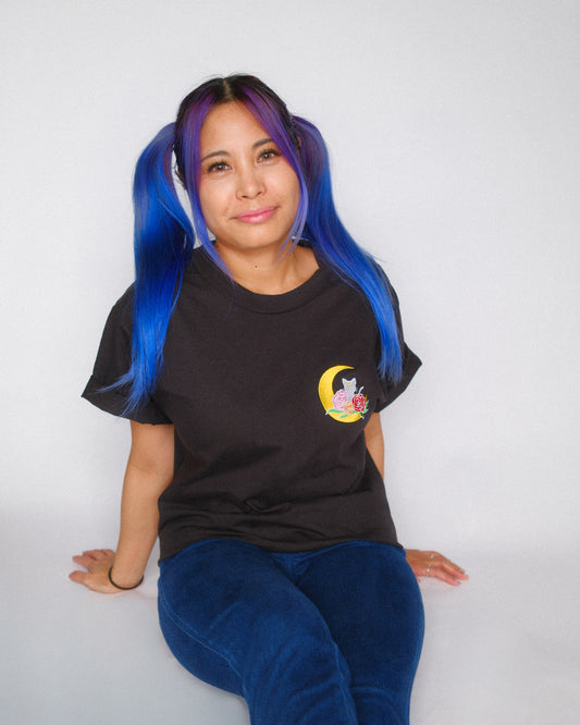 *Coming Soon* Magical Girls Cat Floral Crescent T-Shirt